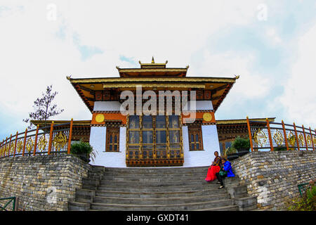 Druk Wangyal Lhakhang Tempel in Dochula Pass, Bhutan. Stockfoto