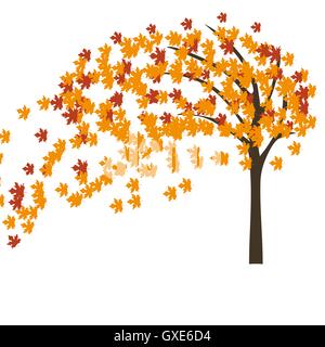 Herbst Ahornbaum im wind Stock Vektor