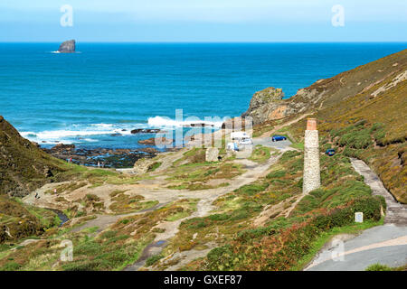 Das Blue Hills Zinn Bergbau-Gebiet bei Trevellas Coombe nahe Extrameldung in Cornwall, England, UK Stockfoto