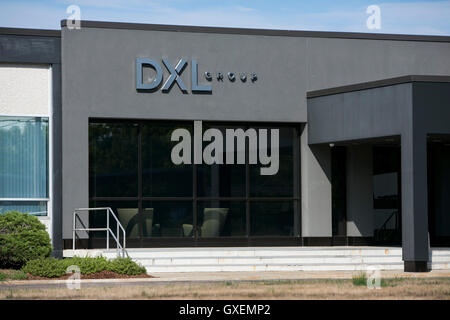 Ein Logo Zeichen außerhalb der Hauptsitz der Destination XL Group, Inc., in Canton, Massachusetts am 14. August 2016. Stockfoto