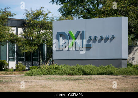 Ein Logo Zeichen außerhalb der Hauptsitz der Destination XL Group, Inc., in Canton, Massachusetts am 14. August 2016. Stockfoto