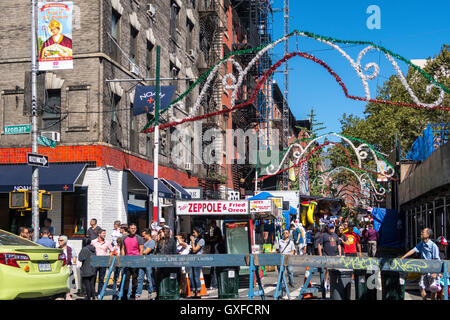 2016 fest des San Gennaro, Mulberry Street, New York, USA Stockfoto