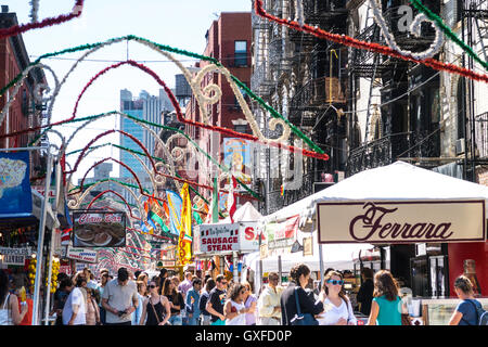 2016 fest des San Gennaro, Mulberry Street, New York, USA Stockfoto