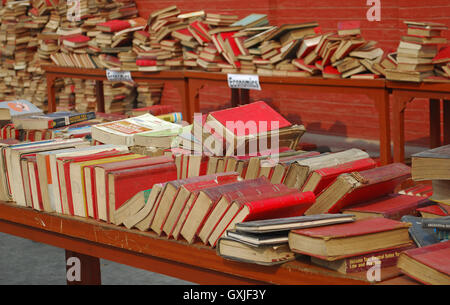 Riesigen Stapel von alten Büchern Stockfoto
