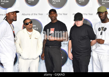 Gewinner Skepta Ankunft bei den Mercury Prize 2016 statt im Eventim Apollo in Hammersmith, London. PRESSEVERBAND Foto. Bild Datum: Donnerstag, 15. September 2016. Bildnachweis sollte lauten: Matt Crossick/PA Wire. Stockfoto