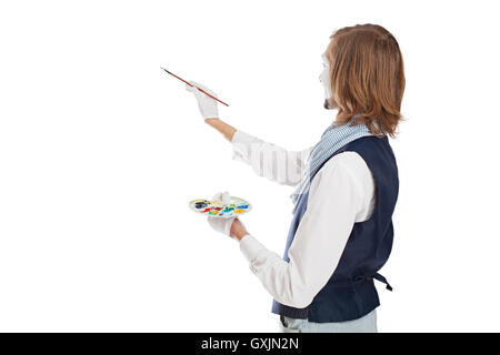 Pantomime spielen den Maler Stockfoto