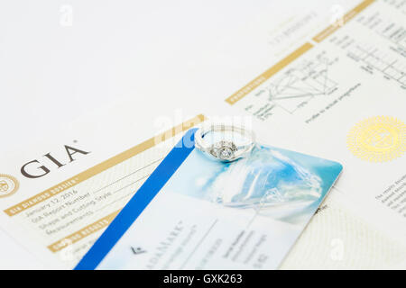 Diamant mit GIA-Zertifikat Kanada Mark Stockfoto