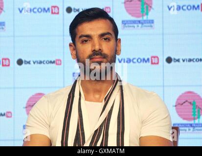 Bollywood-Schauspieler John Abraham während ein Tourismusprogramm für den Nord-Ost-indischen Bundesstaat Arunachal Pradesh in Mumbai Stockfoto