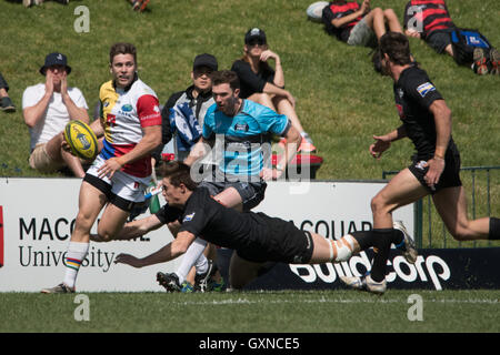 Sydney, Australien 17. September 2016: Sydney Rays Vs NSW Land Eagles in Runde 4 der nationalen Rugby-Meisterschaft in Pittwater Park. Die NSW Land Eagles gewann das Spiel 36 bis 16. Bildnachweis: Mjmediabox / Alamy Live News Stockfoto