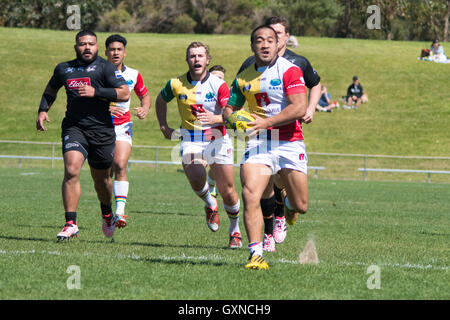 Sydney, Australien 17. September 2016: Sydney Rays Vs NSW Land Eagles in Runde 4 der nationalen Rugby-Meisterschaft in Pittwater Park. Die NSW Land Eagles gewann das Spiel 36 bis 16. Bildnachweis: Mjmediabox / Alamy Live News Stockfoto