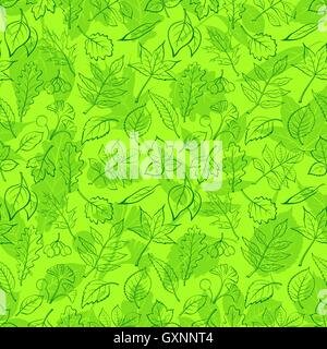 Blätter der Pflanzen Piktogramm, nahtlose Stock Vektor