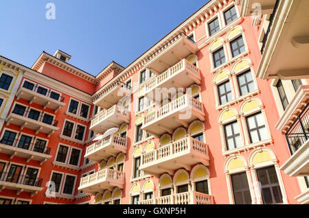 Qanat Quartier, einem Venedig-ähnliche Wohnviertel in Doha, Katar Stockfoto