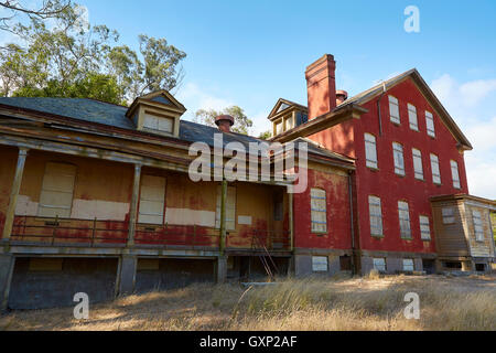 Die verlassenen Lazarett bei Camp Reynolds auf Angel Island, Kalifornien. Stockfoto