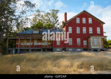 Die verlassenen Lazarett bei Camp Reynolds auf Angel Island, Kalifornien. Stockfoto