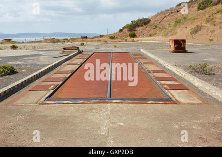 Die verlassenen kalten Krieges Nike Raketenbasis, SF - 91L auf Angel Island, San Francisco, Kalifornien. Stockfoto