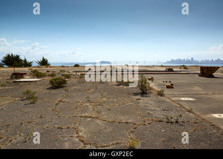 Die verlassenen kalten Krieges Nike Raketenbasis, SF - 91L auf Angel Island, San Francisco, Kalifornien. Stockfoto