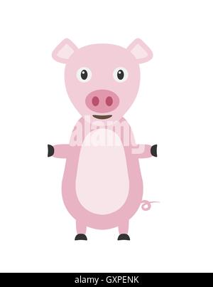 Lustiges Schwein Charakter Stock Vektor
