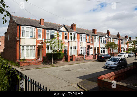 Typische Wohnungsbestand Levenshulme Manchester Privathäusern home Wohnung Ort leben Lebensstil Suburban Vorort Wohnungsbestand Stockfoto