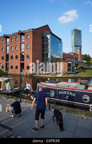 Manchester Castlefield Händlers Lager Castlefield Loft Stil Büros Stadtlandschaft Ziegel Mühle Wasser Rochdale c Stockfoto