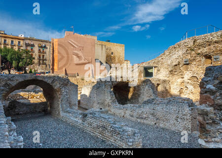 Circo Romano (Circ Roma auf Katalanisch) in die Altstadt von Tarragona, Katalonien, Spanien Stockfoto