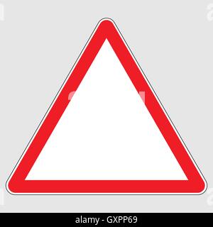 Leeres rotes Dreieck Warnzeichen. Sauber Dreieck Verkehrsschild, Vector Illustration. Stock Vektor