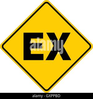 Explosionsfähige Atmosphäre Bereich Zone - gelbes Quadrat Warnschild, Vector Illustration. Stock Vektor