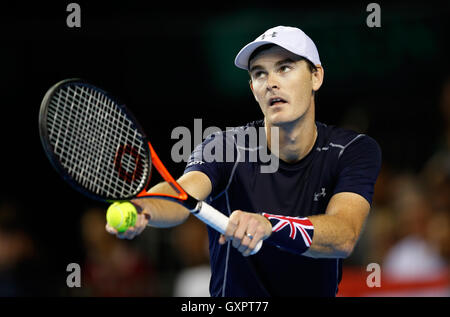 Großbritanniens Jamie Murray tagsüber zwei des Davis Cup in der Emirates-Arena, Glasgow. Stockfoto