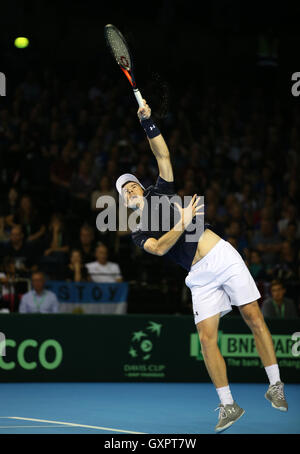 Großbritanniens Jamie Murray tagsüber zwei des Davis Cup in der Emirates-Arena, Glasgow. Stockfoto