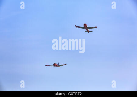 Jet Provost Display Team in Aktion bei Eastbourne Airshow Airbourne 2016 Stockfoto