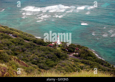 Diamond Head Lighthouse, Oahu, Hawaii Stockfoto