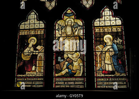 Str. Wilfrids Kirche Grappenhall-Thomas Anne Greenall Buntglas-Fenster Warrington Stockfoto