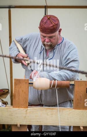 Isländische Wikingerfestival Feldlager in Gimli, Manitoba, Kanada. Stockfoto