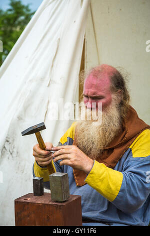 Isländische Wikingerfestival Feldlager in Gimli, Manitoba, Kanada. Stockfoto