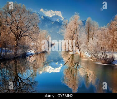 DE - Bayern: Fluss Loisach Eingabe See Kochel Stockfoto