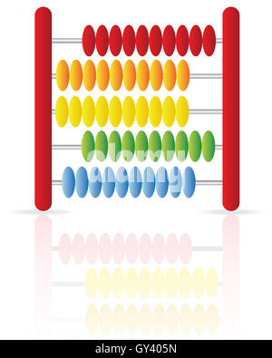 Abacus-Symbol auf einem weißen Hintergrund isoliert Stockfoto