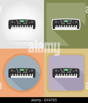 Synthesizer flache Symbole Vektor-Illustration auf Hintergrund isoliert Stock Vektor