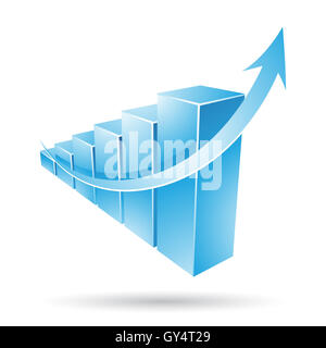 Vektor-Illustration von einem blauen Stat Balken Diagramm Stockfoto