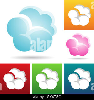 Vektor-Eps-Illustration von bunte Wolke icons Stockfoto