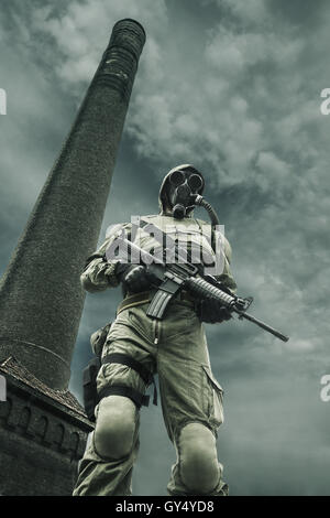 Nukleare Post-Apokalypse-Überlebender Stockfoto