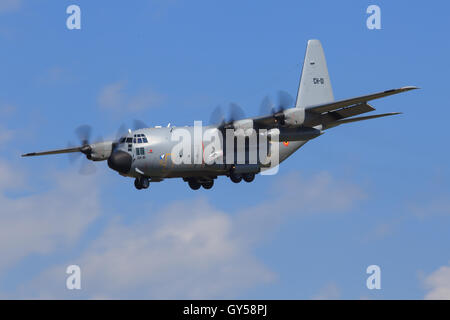 ZELTWEG, Steiermark, Österreich - SEPTEMBER 02: Hercules C130 der Spanien Luftwaffe bei Airpower in Zeltweg, Österreich Stockfoto