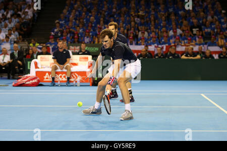 Großbritanniens Jamie Murray tagsüber zwei des Davis Cup in der Emirates-Arena, Glasgow. Stockfoto