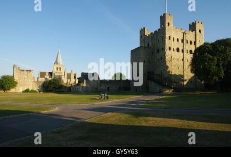 Rochester Castle und der Kathedrale, Kent Stockfoto