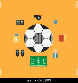 Fußball Champions flache Icons Set. Stock Vektor