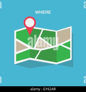 Flache farbige Standort-Symbol Stock Vektor