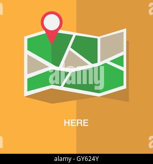 Flache farbige Standort-Symbol Stock Vektor