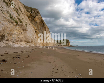 Landschaft mit der sandigen Küste am Mann O'War Beach, St. Oswald Bucht an einem feinen Sommertag. Stockfoto