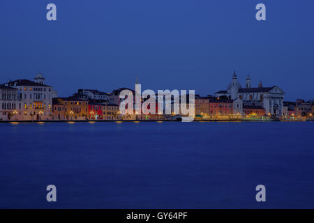 Blick auf Venedig von Giudecca Kanal Stockfoto