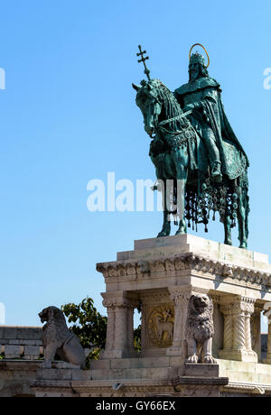 Stephan I. von Ungarn. Reiterstatue. Stockfoto