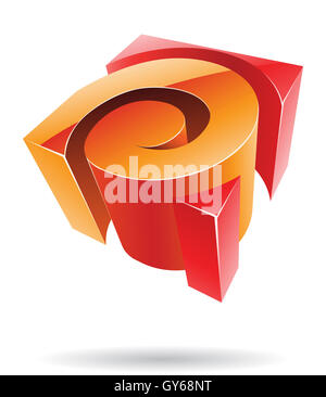 Abstrakte kubische Logo Symbol und Grafik-design Stockfoto