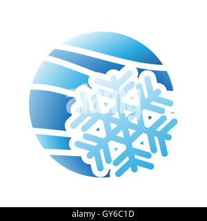 Illustration der Winter Saison Symbol isoliert auf weißem Hintergrund Stockfoto
